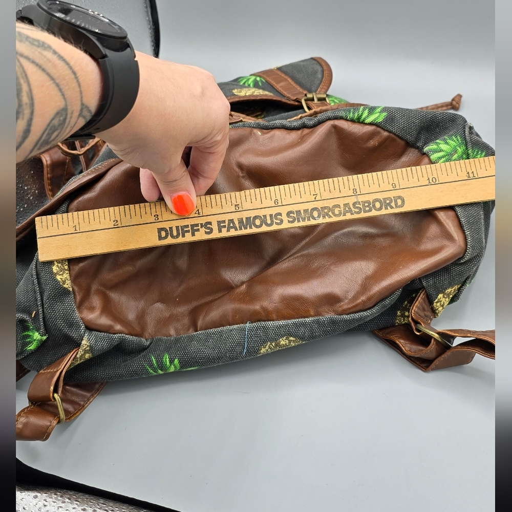 Pineapple Print, Drawstring Backpack, Claires - image 3